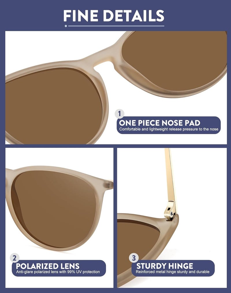 WOWSUN Retro sunglasses womens 2024 trendy round classic glasses - Image 5